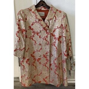 VINTAGE Banana Republic Embroidered Coat W/Matching Banana R. Handbag Size L 567